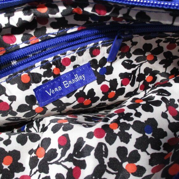 NWOT New Solid Blue Vera Bradley Triple Zipper Hipster Crossbody Bag Purse - Picture 4 of 8